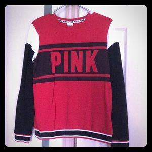 VS Pink red black and white crew sweatshirt xs